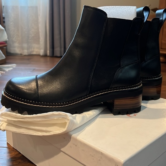 See By Chloe Mozart Black Leather Ankle Boots - Picture 2 of 5